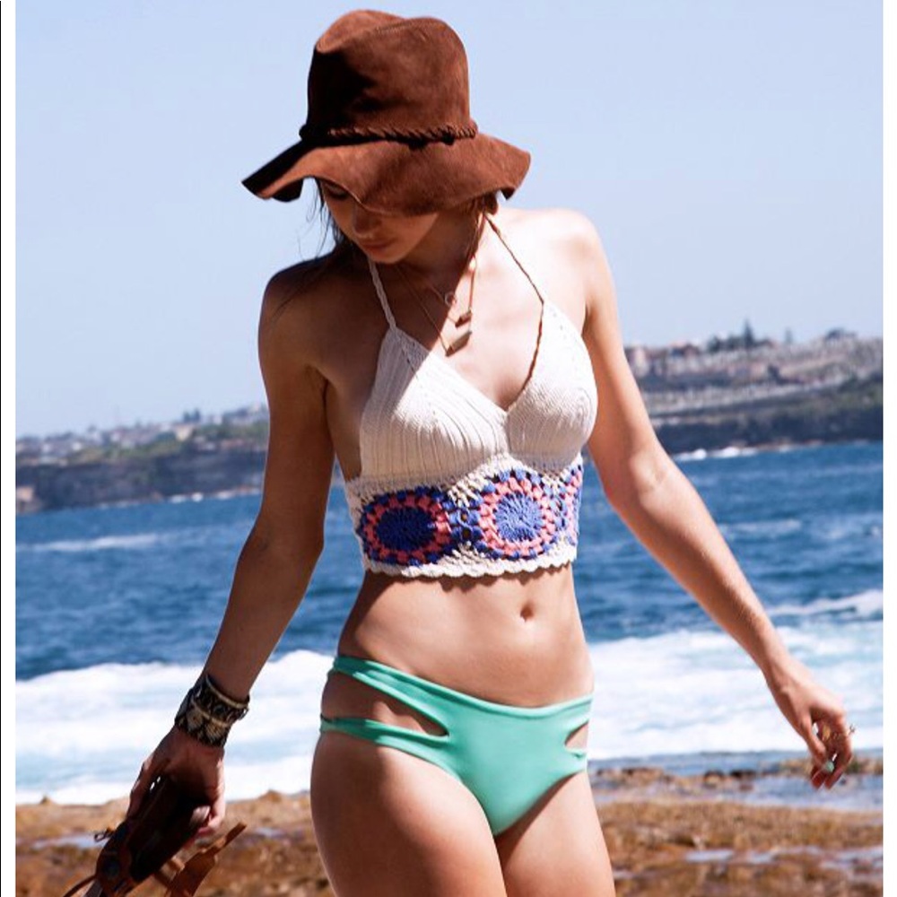 Ecote Crochet Floral Bra Top